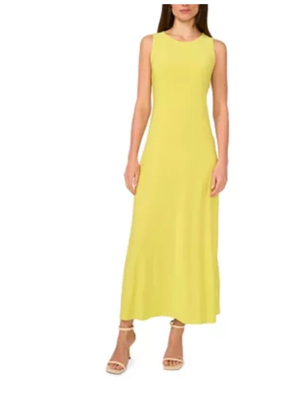 Vince Camuto neon yellow sleeveless maxi dress
